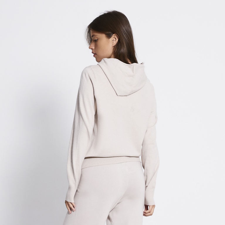 Knit zip hoodie "Jennifer" Light Beige